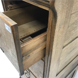 'Lyle' vintage oak filing chest, four drawers, W52cm, H135cm, D70cm