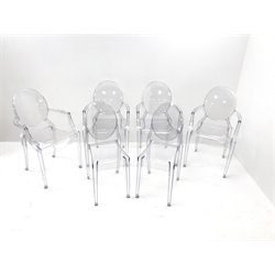  Set six Philippe Starck style Ghost armchairs, W54cm  