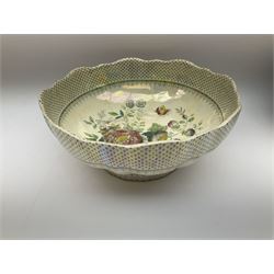 Five pieces of Masons Ironstone 'Paynsley' pattern lustre ware, comprising large ginger jar and cover, footed bowls, two jugs, and pin dish