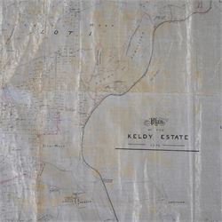 J Lane (Surveyor) (British 19th century): 'Plan of the Keldy Estate 1891', original 19th century hand-drawn map and plan of the Keldy Estate in the North Yorkshire an Pickering Moors with colouring pub. 1891, 98cm x 132cm (unframed)