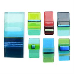 Collection of fused glass sculptures, together with Mdina and other studio glass 