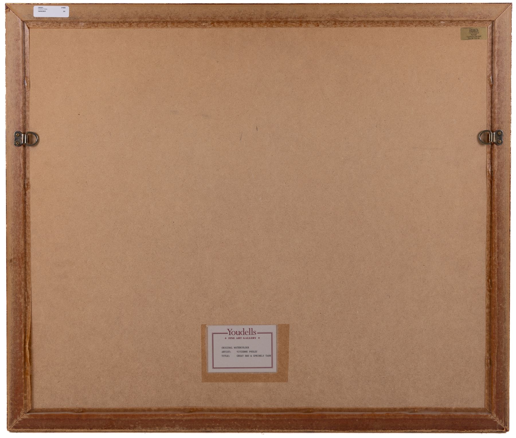 Vivienne Pooley (British 1944-): 'Great End and Sprinkling Tarn', watercolour signed, titled on gallery label verso 40cm x 53cm