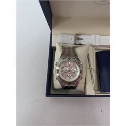 Accurist England Football chronograph alarm wristwatch, boxed