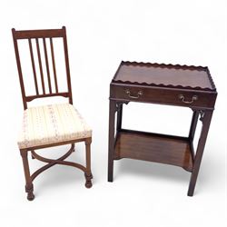 Living room items, comprising an 18th century design mahogany tray top table, the removabl...