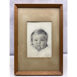 John Richard Townsend (British 1930-): Portrait of a Baby, pencil sketch unsigned, dated '68, 22cm x 15cm