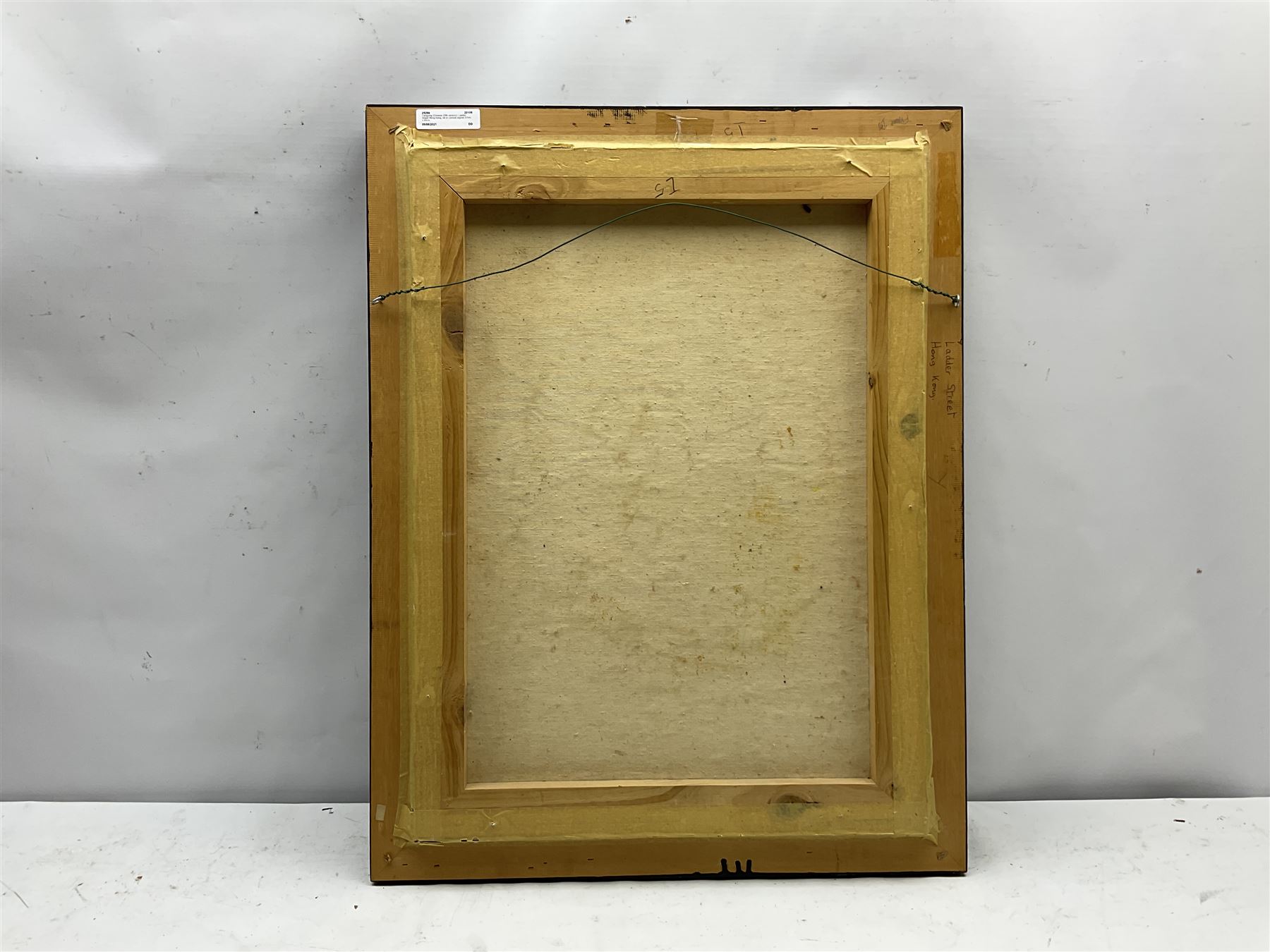 Yangping (Chinese 20th century): Ladder Street Hong Kong, oil on canvas signed 57cm x 42cm