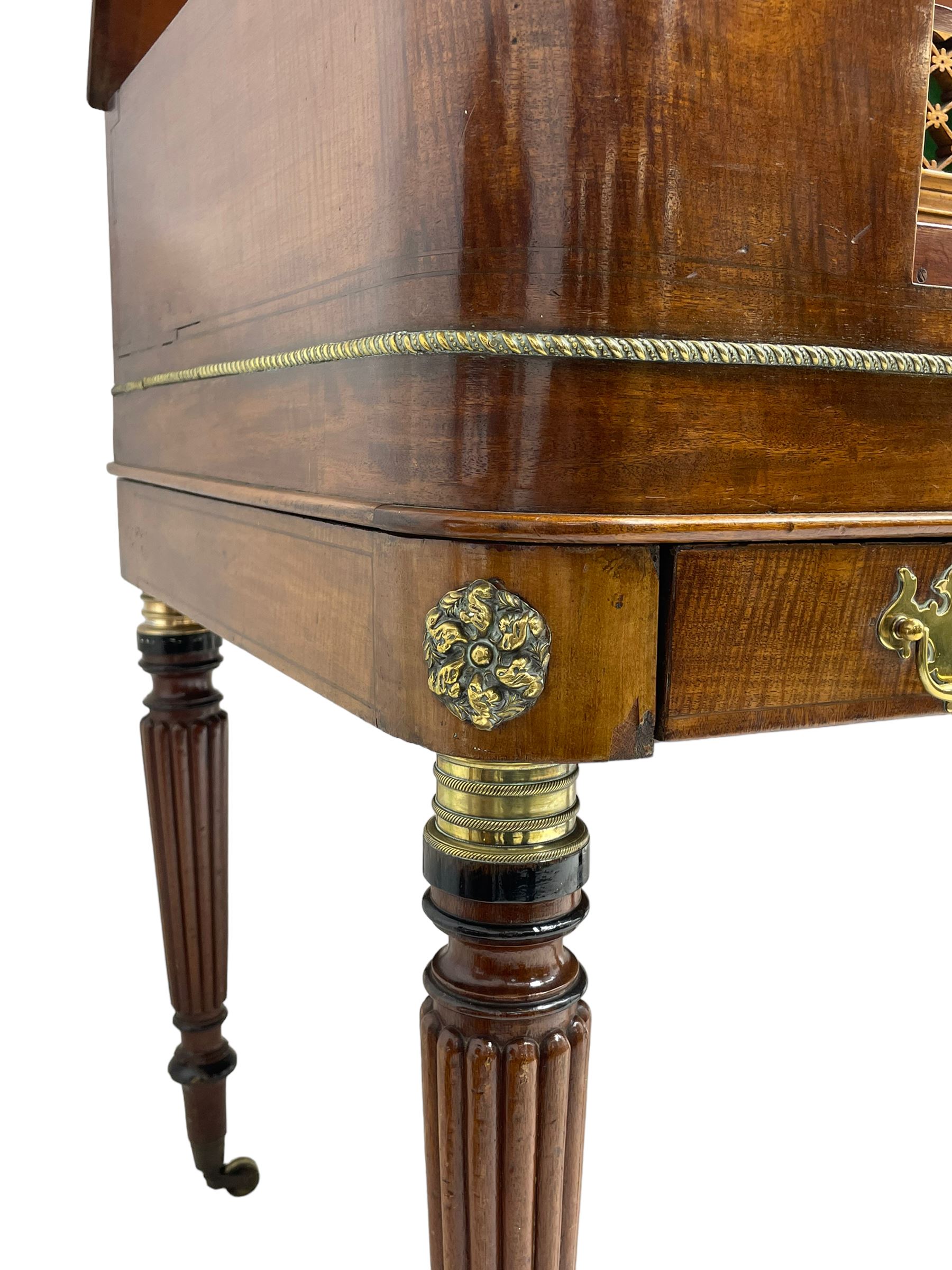 James Rigg, London -early 19th century mahogany and maple square piano c1817, with a 68 key compass (A-C) original hammers, jacks and felt, satinwood interior with ebony and ivory keys, the fretwork interior back inscribed 'James Rigg, 3 Providence Row, Finsbury Square, London', decorated with twist gilt metal edging, fitted with three drawers, on Gillows design turned and reeded supports with brass cups and castors.

This item has been registered for sale under Section 10 of the APHA Ivory Act