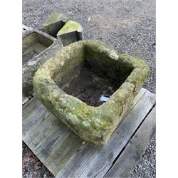 19th century square cube stone trough - THIS LOT IS TO BE COLLECTED BY APPOINTMENT FROM DUGGLEBY STORAGE, GREAT HILL, EASTFIELD, SCARBOROUGH, YO11 3TX