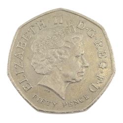 Queen Elizabeth II United Kingdom 2009 Kew Gardens fifty pence coin, from circulation