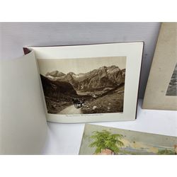 Two albums of cigarette cards, including Carreras Alice in Wonderland examples, together with vintage greetings cards, postcards, theatre stills, etc