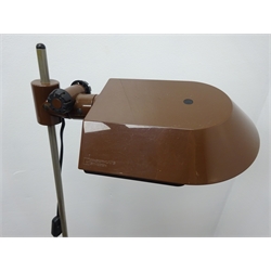  Swedish Fagerhult A&E Design standard lamp, brown plastic shade on chrome stem and cast metal circular base, H134cm   