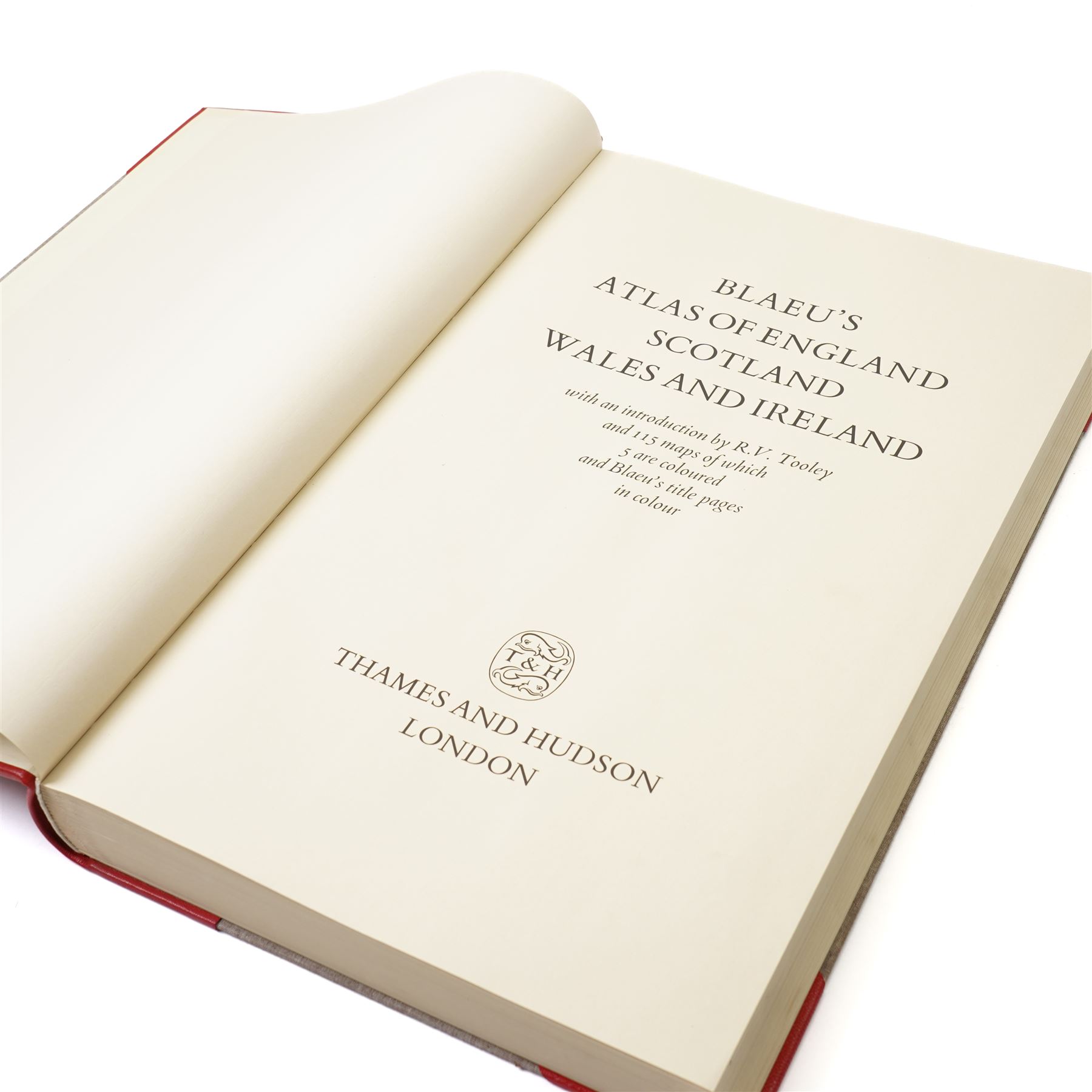 Blaeu's Atlas of England, Scotland, Wales and Ireland - facsimile reprint of Blaeu's maps, limited edition 40/500, published Thames and Hudson, London, half morocco, folio in slip case