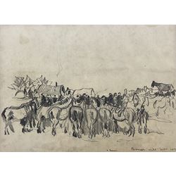 Frederick (Fred) Lawson (British 1888-1968): 'Brough Hill', pencil sketch signed titled and dated Sept. 1913, 18cm x 24cm