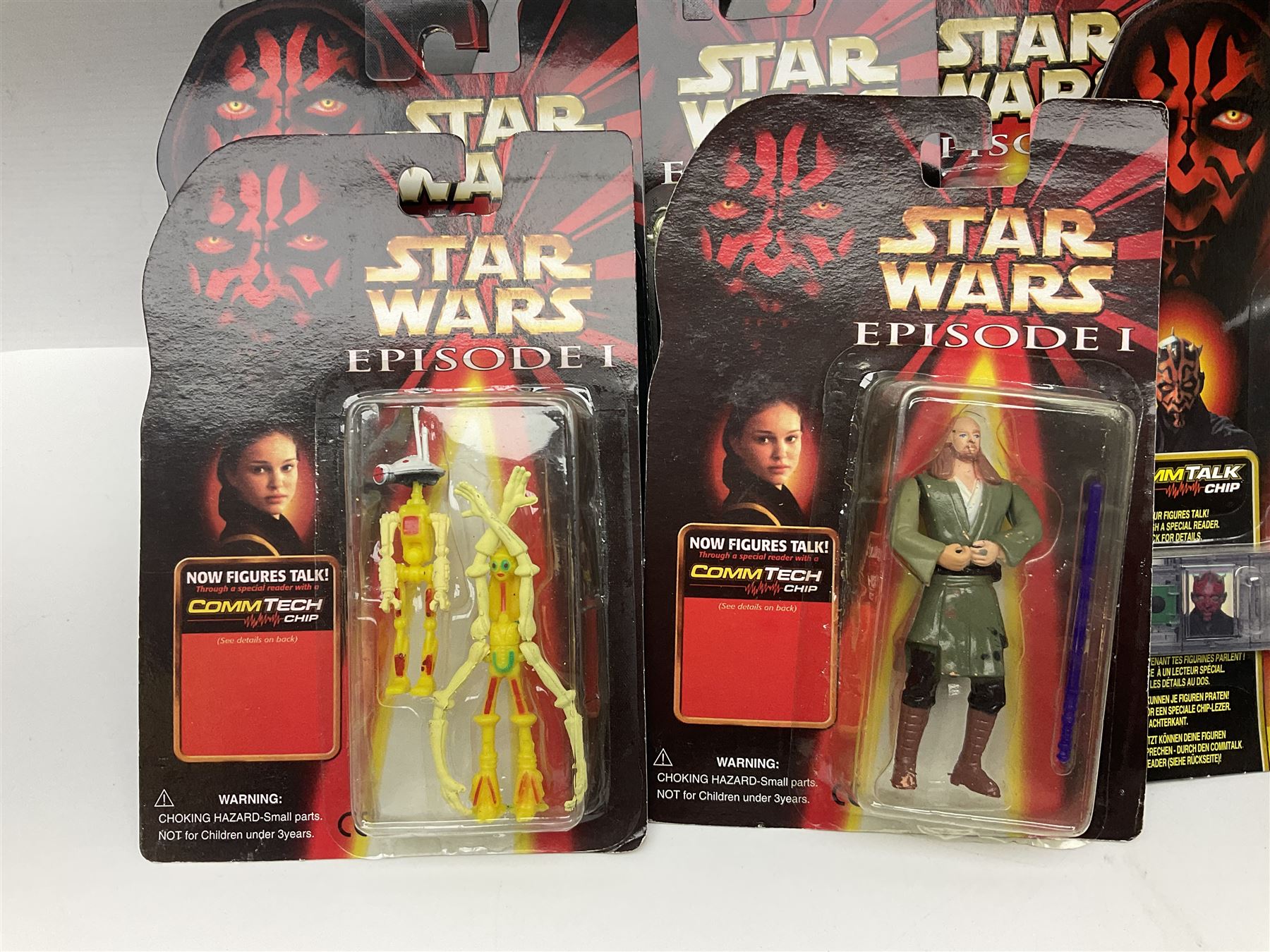 Star Wars - twenty-four Star Wars Episode One figures in card backed packaging; Collections 1, 2 and 3 with Electronic Commtalk reader for each figure's commtalk chip.