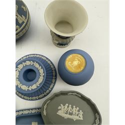 Wedgwood Jasperware including jugs, trinket dishes plates, vases etc    