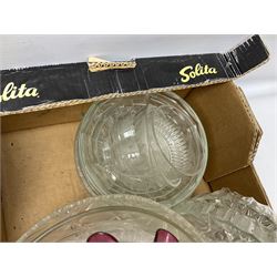 Large collection of glassware to include Schweppes soda syphon, Murano, vases, drinking glasses, coloured glass, cranberry etc in seven boxes