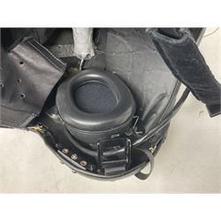 RAF Alpha MK 4 helicopter pilot's flying helmet, finished in white for civilian/rescue service use; reconditioned and avionics tested as working; black cloth cover to visor; fitted with boom microphone; medium size; in blue cloth carrying bag