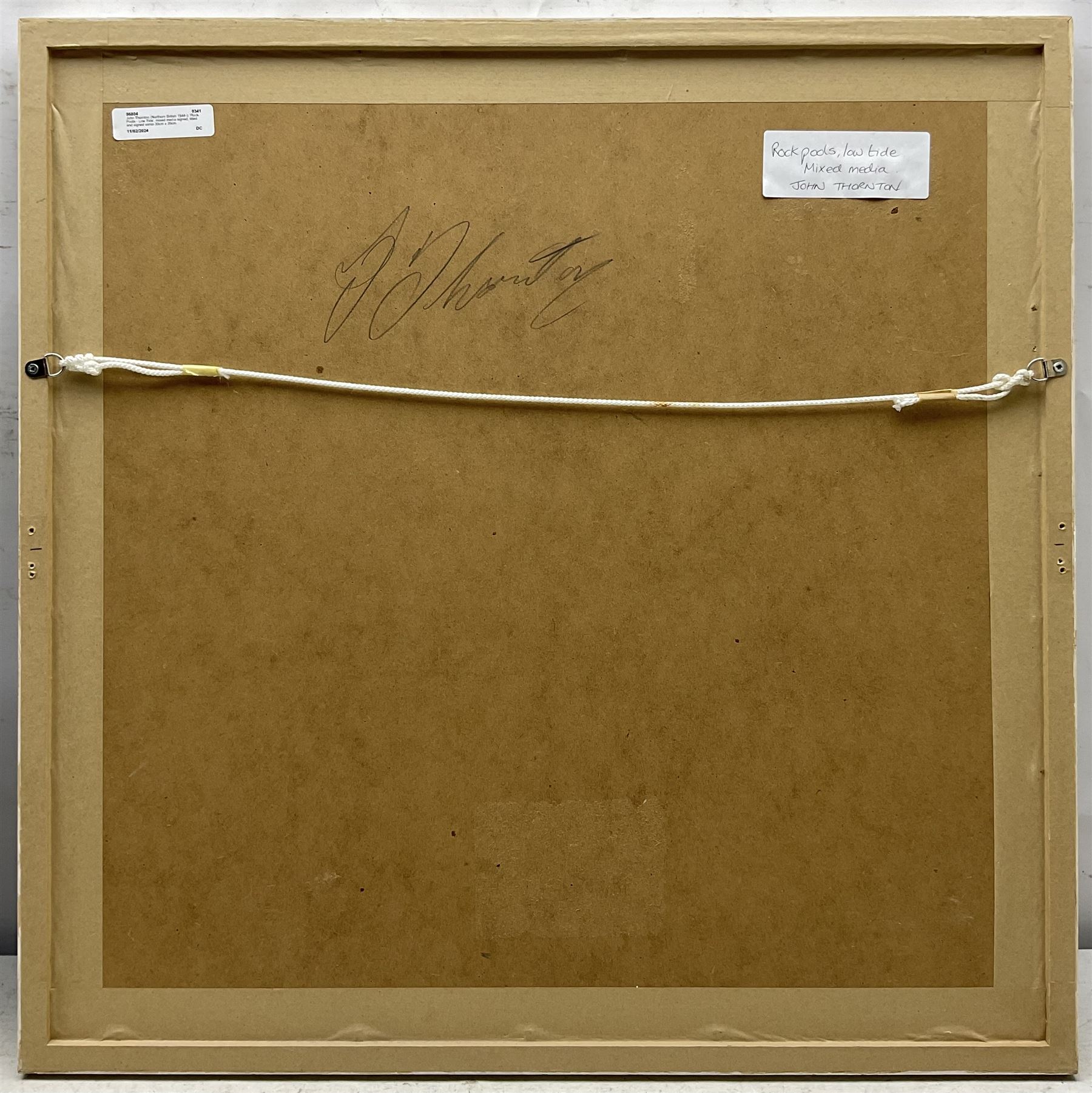 John Thornton (Northern British 1944-): 'Rock Pools - Low Tide', mixed media signed, titled and signed verso 39cm x 39cm