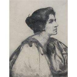Charles Holroyd (British 1861-1917): Portrait of a Classically Dressed Ladu, etching signed and inscribed in pencil 20cm x 15cm