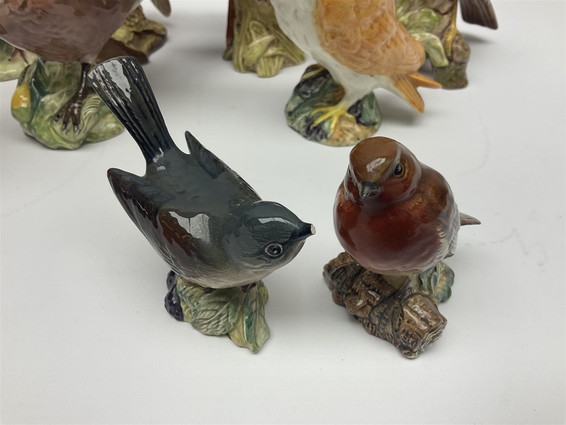 Collection twenty one of Beswick bird figures, to include Lapwing no 2416, Kingfisher no 2671, Red Pigeon 1383, Cuckoo no 2315, Nuthatch no 2418 etc