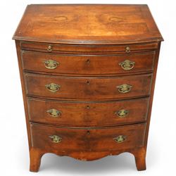Early 20th century Georgian design mahogany bachelor’s chest, bow front with moulded top e...