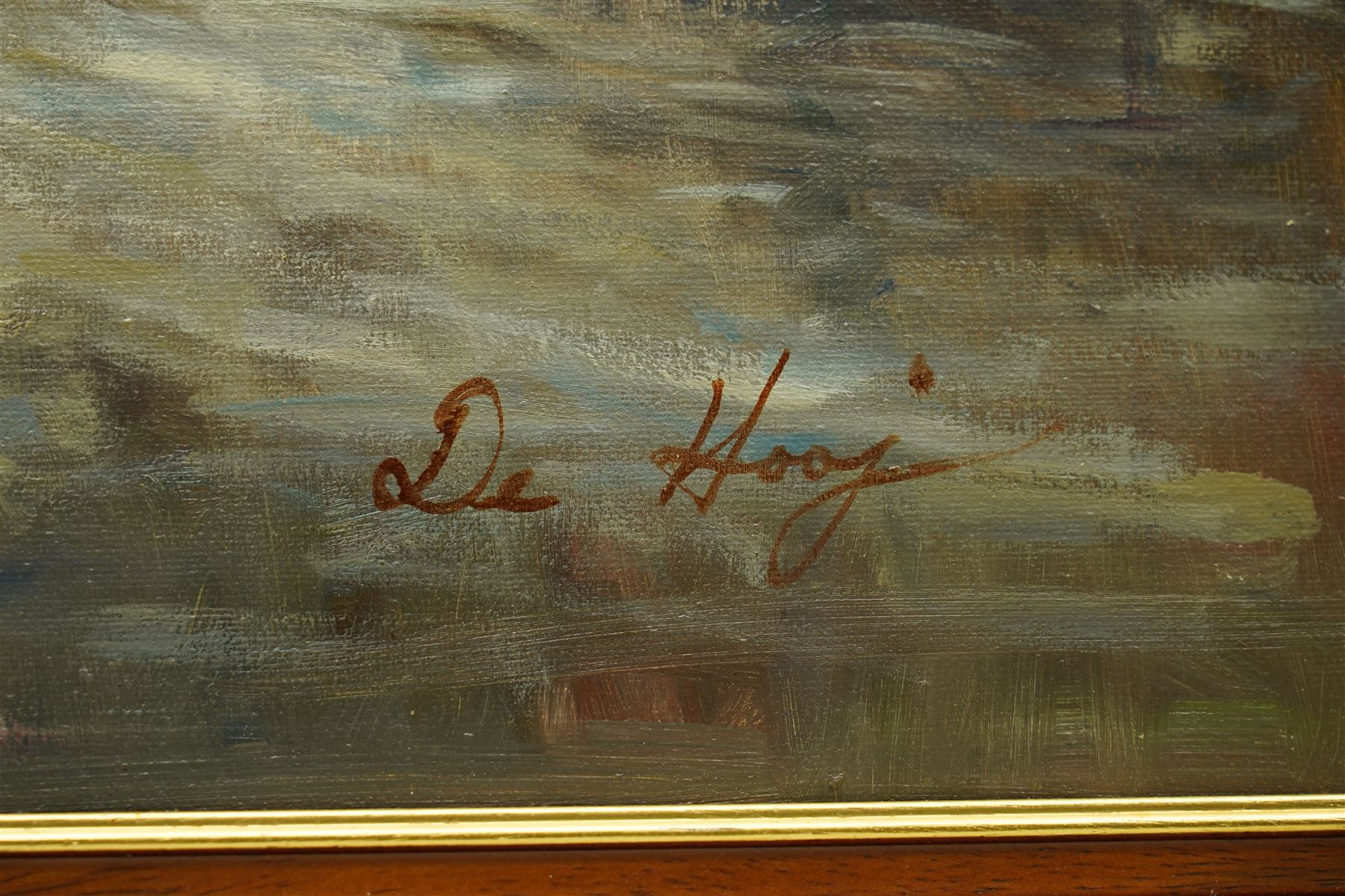 Dutch School (20th century): Parisian Street Scene, oil on canvas signed 'De Hooj' 50cm x 60cm