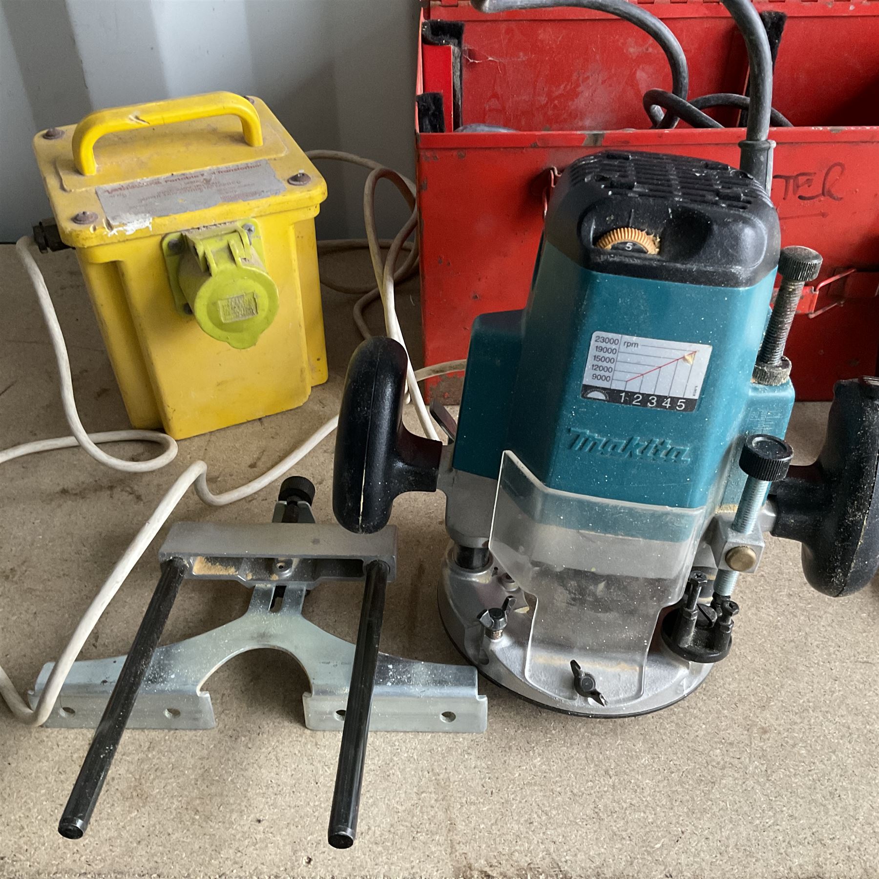 Makita 3612C router with Tayler Tools bits and transformer and Triton circular saw  - THIS LOT IS TO BE COLLECTED BY APPOINTMENT FROM DUGGLEBY STORAGE, GREAT HILL, EASTFIELD, SCARBOROUGH, YO11 3TX