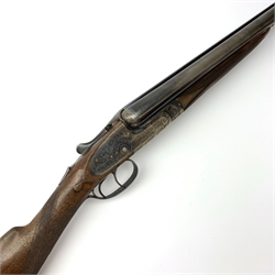 Spanish Victor Sarasqueta Eibar 12-bore sidelock ejector side-by-side double barrel shotgun with walnut stock and 71cm barrels No.218961, L115cm overall SHOTGUN CERTIFICATE REQUIRED