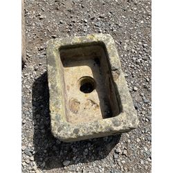Three small shallow stone troughs various sizes  - THIS LOT IS TO BE COLLECTED BY APPOINTMENT FROM DUGGLEBY STORAGE, GREAT HILL, EASTFIELD, SCARBOROUGH, YO11 3TX