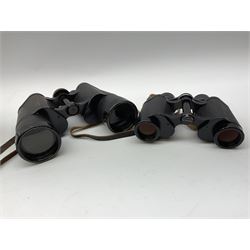 Pair of Carl Zeiss Jena Dekarem 10 x 50 binoculars with broad arrow mark no.1889889, c1939: and pair of Carl Zeiss Jena Deltrintem 8 x 30 binoculars no.6764553; both in leather carrying cases (2)