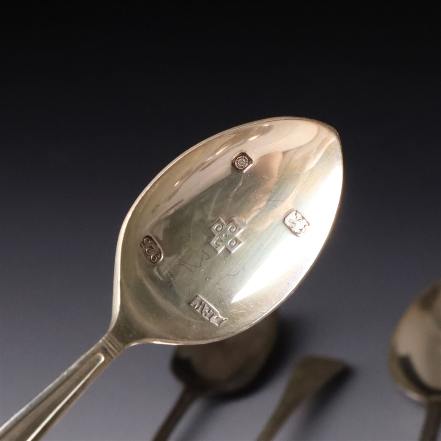 Collection of various silver teaspoons, 19th and 20th century, various dates and makers