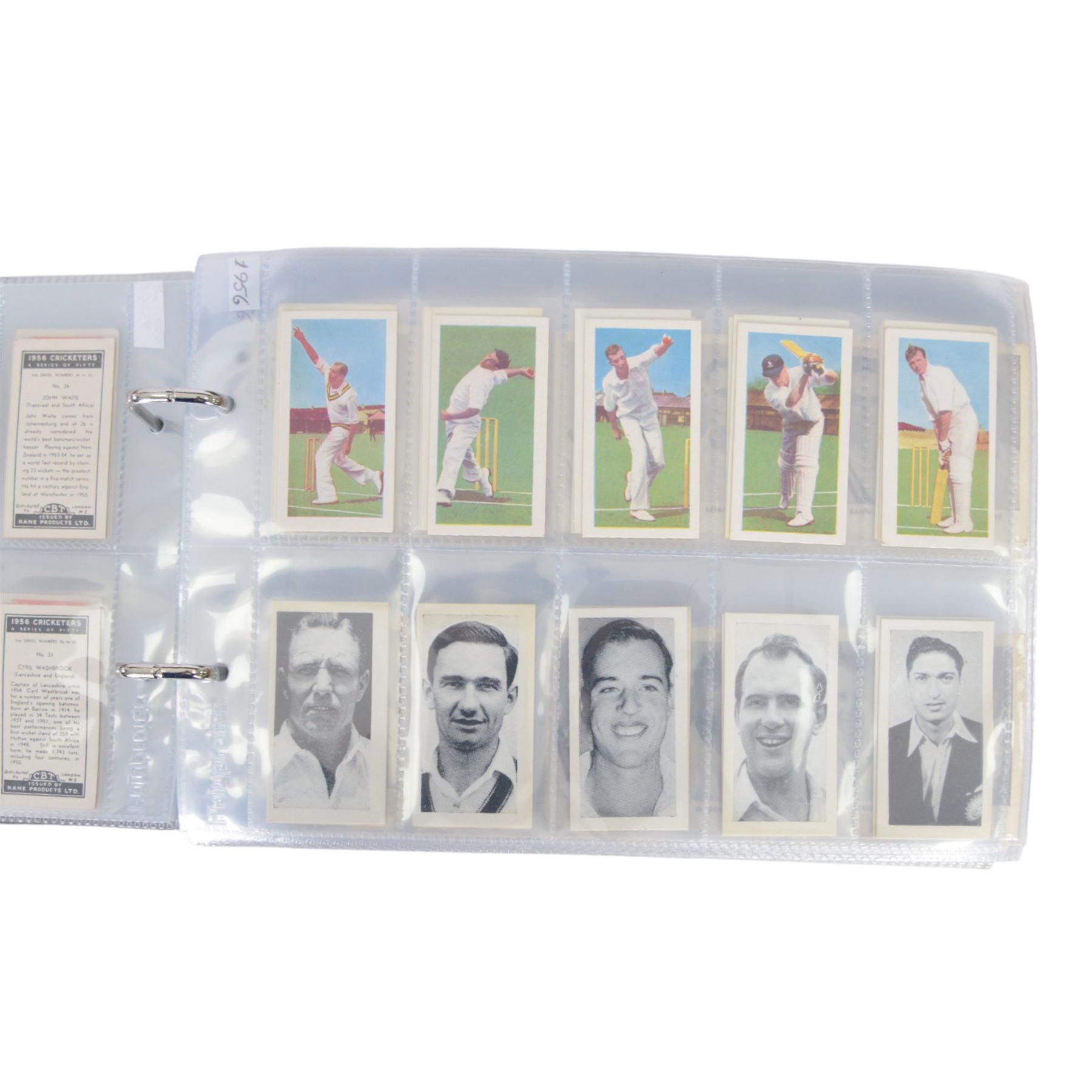 Collection of Edwardian and later Cricket related trading and cigarette cards, including complete set of fifty 1908 Will's Cigarettes Cards, fifteen 1922 The Boys Realm Famous Cricketers cards, part set of 1926 Players Cricketers Caricatures by RIP,  full set of sixteen 1958 Master Cricketing Series New Zealand, complete set of twenty five 1953 Mornflake Test Cricketers, etc, housed in three albums