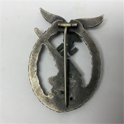 WWII German Luftwaffe Flak badge, indistinct maker's mark stamped under pin