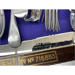 Dahlia Cabinet cutlery box with part canteen of cutlery to include Viners, and another canteen of Sheffield silver-plate cutlery for six