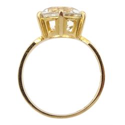 Swedish 18ct gold single stone rock crystal ring by Bengt Hallberg, stamped 18K 