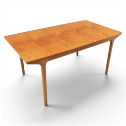 A.H. McIntosh & Co Ltd - Mid-20th century teak double leaf extending dining table (Extended 234cm)