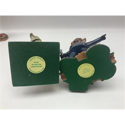 Eleven Robert Harrop figures from various collections, comprising limited edition The Trumpton Fire Engine Musical Box CGMB8 no. 359/1000, The Dragon from the Red Knight BN09, Bulldog Fireman DP165, Pointer Fire Chief DP184, Dalmatian New York Fire Fighter DP234, Dalmatian Fire Fighter DP191; Desperate Dan ‘Fireman Dan’ BDS11, Cuthbert CG13, Pugh (Clarinet) CG70, The Soup Dragon CL05 and Baby Dragon CL06