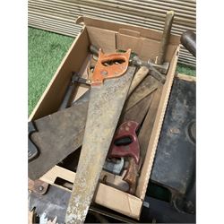 Large Collection of 20th century tools, to include mallets, hammers, cold chisels, spanners, tool boxes, book press and other  - THIS LOT IS TO BE COLLECTED BY APPOINTMENT FROM DUGGLEBY STORAGE, GREAT HILL, EASTFIELD, SCARBOROUGH, YO11 3TX
