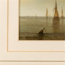 Ronald Cavalla (British 1940-): Dutch Fishing Vessels, pair of oils on board signed 8.5cm x 12.5cm and 12.5cm x 8.5cm (2)