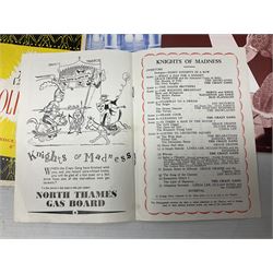 Over thirty theatre programmes 1940s and later including various London theatres - Apollo, Adelphi, Savoy, Drury Lane, Palace, Prince Edward, Vaudeville, Palladium etc, Folies Bergere and others