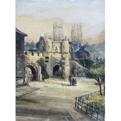 Austin Smith (British early 20th century): Bootham Bar York, watercolour signed and dated 1914, 27cm x 37cm