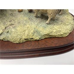 Collection of Border Fine Arts figures, comprising limited edition Supplementary Feeding 943/1750, On The Hill B0877, Run Rabbit Run JH42, James Herriott Studio Collection Venturing Out A22942 and Barn Owlets A25053, two with certificates (6)