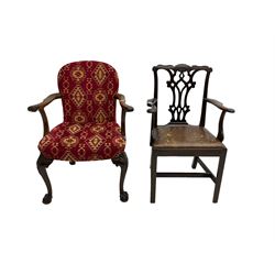 Georgian mahogany chair and a 20th century walnut chair