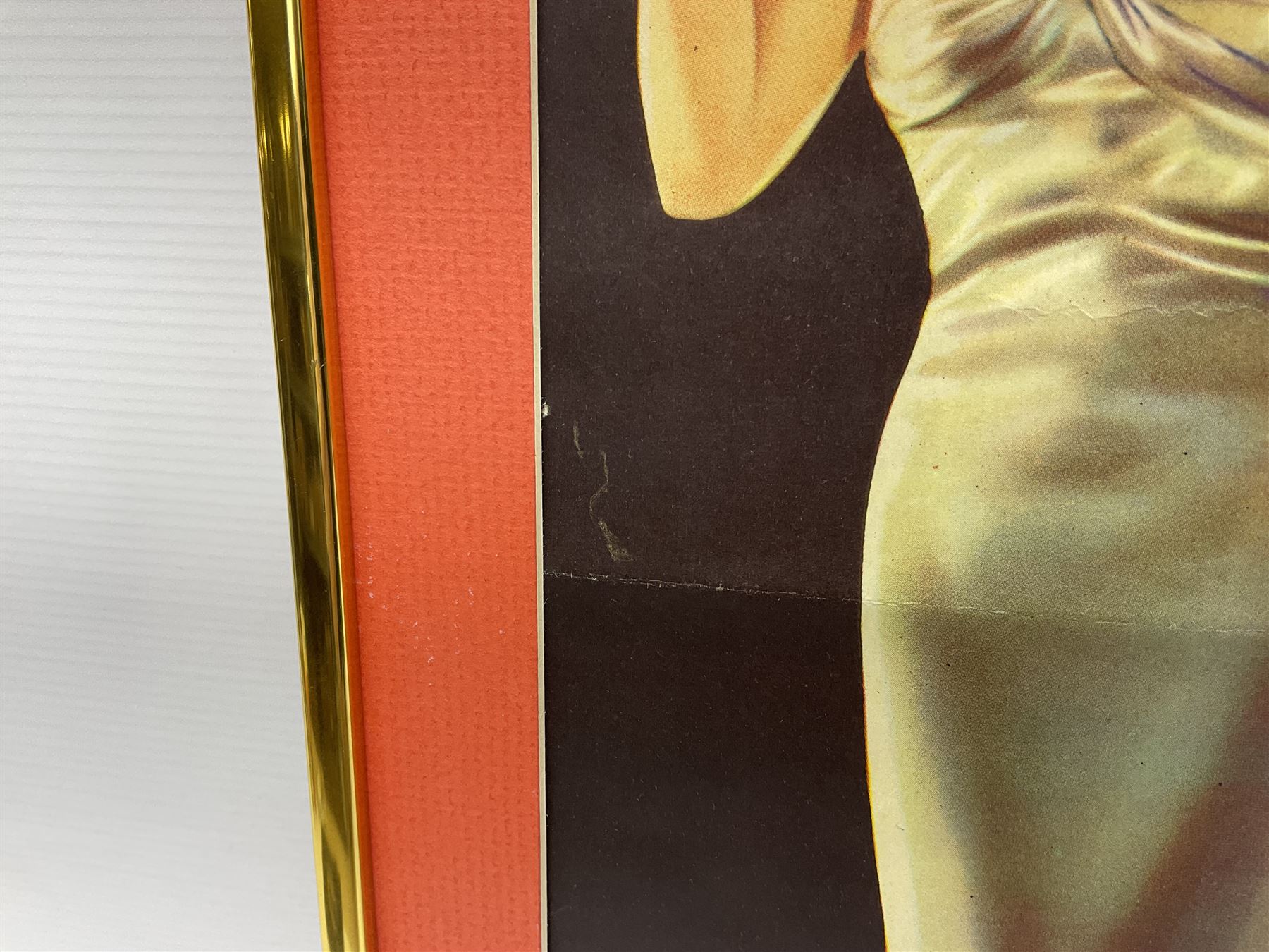 Columbia Films 'Gilda' film poster, starring Rita Hayworth and Glenn Ford, framed, poster 47cm x 35cm