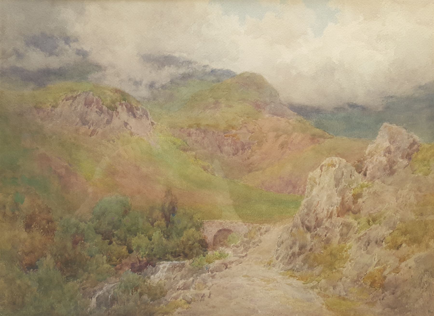 Cuthbert Rigby (British 1850-1935): Lake District Landscapes, two watercolours, one signed with indistinct monogram, the latter signed, 39cm x 54cm and 26cm x 36cm (2)