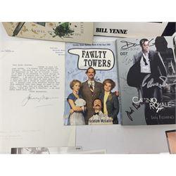 James Bond Casino Royale book signed by Daniel Craig, Judy Dench and other case members, together with Beatles book and Wing dust cover with spurious signature and other signed TV and sport memorabilia 