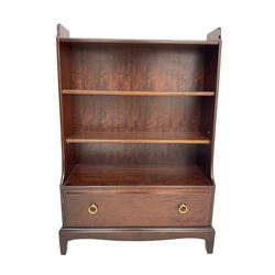 Stag Minstrel - mahogany open bookcase with drawer