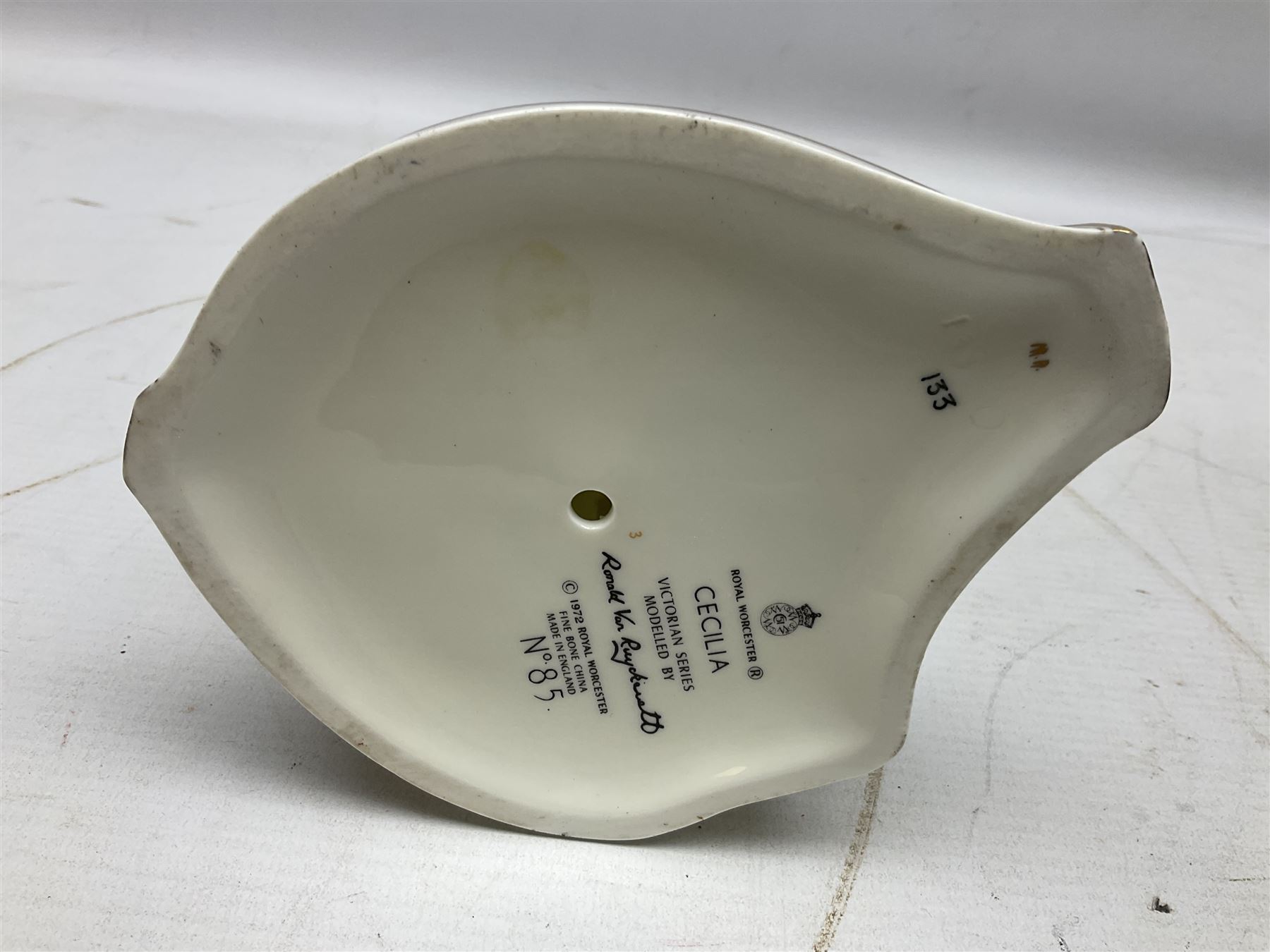 Two Royal Worcester figures from the Victorian Ladies series comprising of Alice and Cecilia, H21cm 