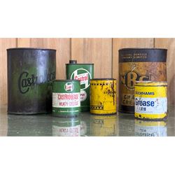 Petrolania - vintage Castrol 7lb grease tin, two other Castrol tins, a N.B.C (National Ben...