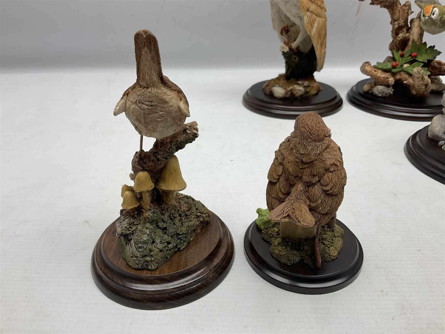 Quantity of Country Artists figures, comprising Woodland Visitors G800, Otter Family CA 552, Barn Owl CA 431, Wren CA 81, Mouse and Acorn CA784, Kingfisher - Broadway CA422, Early Days - Barn Owlets CA 720, together with two Border Fine Arts figures comprising Woodcock by James Harvey, 1985 and First Outing, Many with original boxes (9)